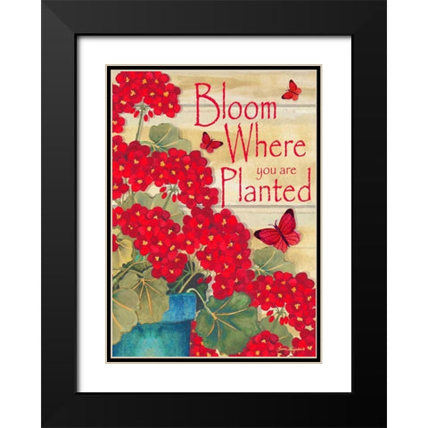 Bloom Where You Are Planted Black Modern Wood Framed Art Print with Double Matting by Korsgaden, Laurie