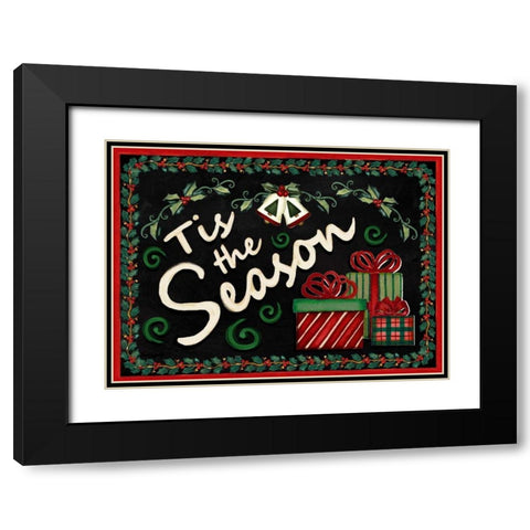 Tis the Season Black Modern Wood Framed Art Print with Double Matting by Korsgaden, Laurie