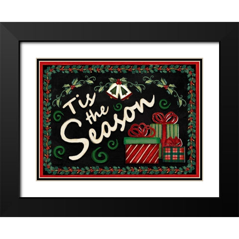 Tis the Season Black Modern Wood Framed Art Print with Double Matting by Korsgaden, Laurie
