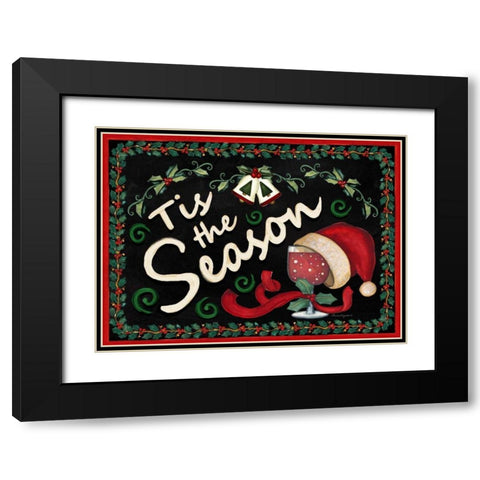 Tis the Season Black Modern Wood Framed Art Print with Double Matting by Korsgaden, Laurie