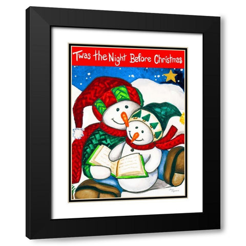Twas the Night Black Modern Wood Framed Art Print with Double Matting by Korsgaden, Laurie