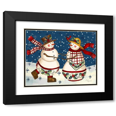 Holiday Dance Black Modern Wood Framed Art Print with Double Matting by Korsgaden, Laurie
