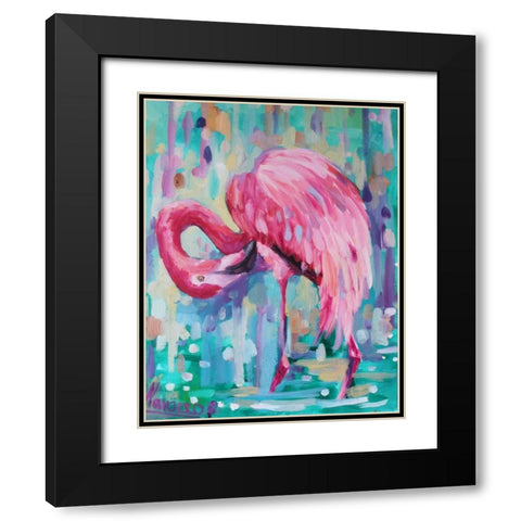 Flamingo In The Natural 1 Black Modern Wood Framed Art Print with Double Matting by Colberg, Lisa