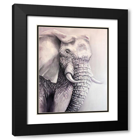 Elephant Trail 1 Black Modern Wood Framed Art Print with Double Matting by Colberg, Lisa