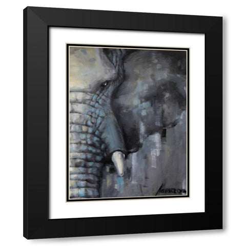 Majestic Pachyderm 2 Black Modern Wood Framed Art Print with Double Matting by Navarro, Lena