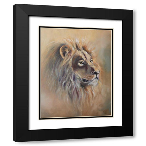 Lion 1 Black Modern Wood Framed Art Print with Double Matting by Colberg, Lisa