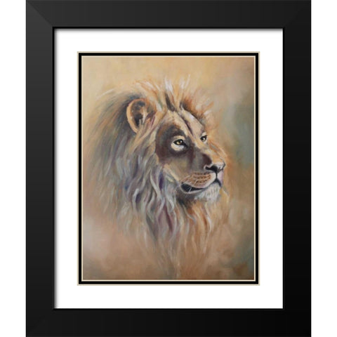 Lion 1 Black Modern Wood Framed Art Print with Double Matting by Colberg, Lisa