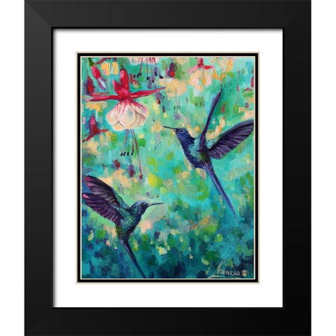 Birds 1 Black Modern Wood Framed Art Print with Double Matting by Colberg, Lisa
