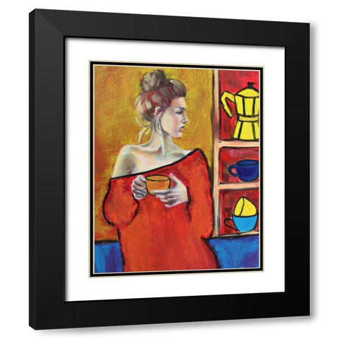 Llady 1 Black Modern Wood Framed Art Print with Double Matting by Colberg, Lisa
