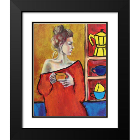 Llady 1 Black Modern Wood Framed Art Print with Double Matting by Colberg, Lisa