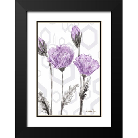 Poppy Arch Rect 2 Black Modern Wood Framed Art Print with Double Matting by Rossi, Lorraine