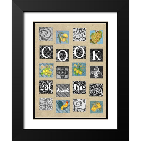 Cook Tiles Black Modern Wood Framed Art Print with Double Matting by Rossi, Lorraine
