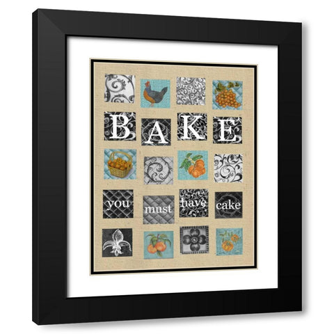 Bake Tiles Black Modern Wood Framed Art Print with Double Matting by Rossi, Lorraine