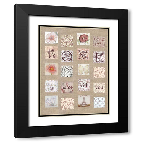 Love Tiles Black Modern Wood Framed Art Print with Double Matting by Rossi, Lorraine