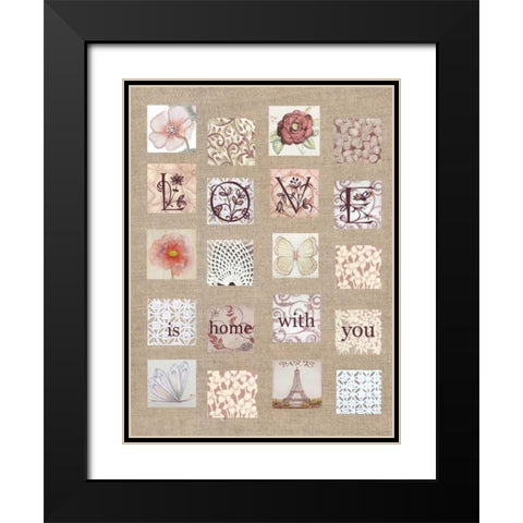 Love Tiles Black Modern Wood Framed Art Print with Double Matting by Rossi, Lorraine