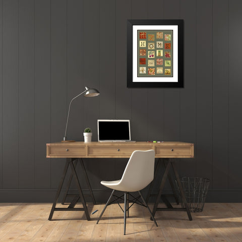 Home Tiles Black Modern Wood Framed Art Print with Double Matting by Rossi, Lorraine