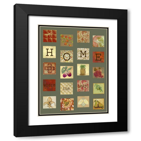 Home Tiles Black Modern Wood Framed Art Print with Double Matting by Rossi, Lorraine