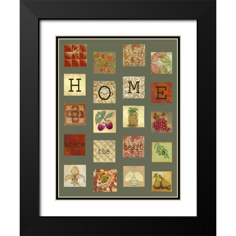 Home Tiles Black Modern Wood Framed Art Print with Double Matting by Rossi, Lorraine