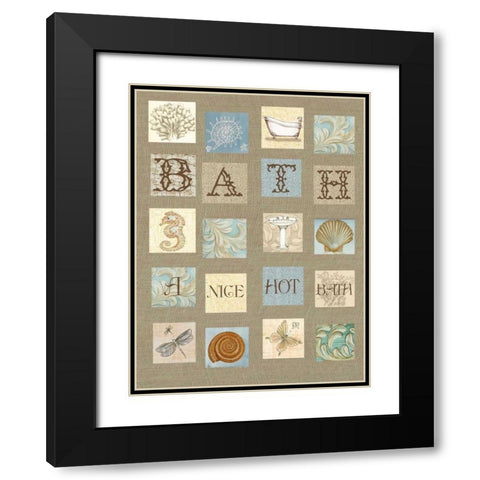Bath Tiles Black Modern Wood Framed Art Print with Double Matting by Rossi, Lorraine