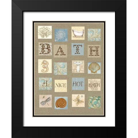 Bath Tiles Black Modern Wood Framed Art Print with Double Matting by Rossi, Lorraine