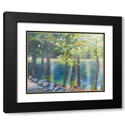 Balsom Park Morning Black Modern Wood Framed Art Print with Double Matting by Rossi, Lorraine