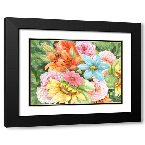 Jungle Bouquet Black Modern Wood Framed Art Print with Double Matting by Rossi, Lorraine