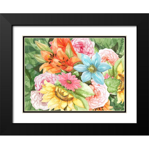 Jungle Bouquet Black Modern Wood Framed Art Print with Double Matting by Rossi, Lorraine