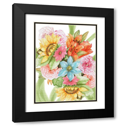 Jungle Bouquet II Black Modern Wood Framed Art Print with Double Matting by Rossi, Lorraine