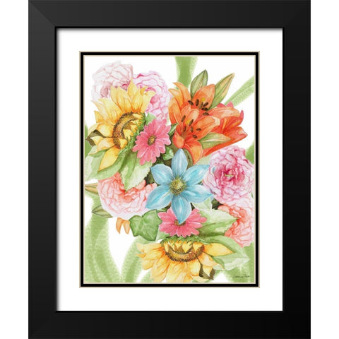 Jungle Bouquet II Black Modern Wood Framed Art Print with Double Matting by Rossi, Lorraine
