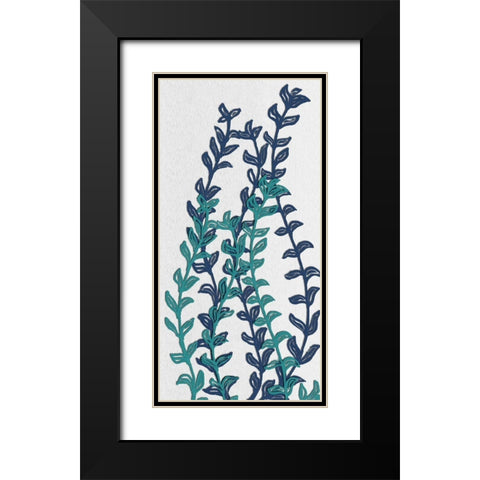 Denim Folia I Black Modern Wood Framed Art Print with Double Matting by Rossi, Lorraine