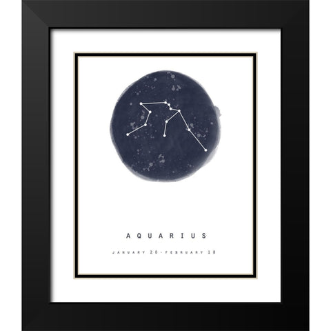 Aquarius Black Modern Wood Framed Art Print with Double Matting by Straatsma, Leah