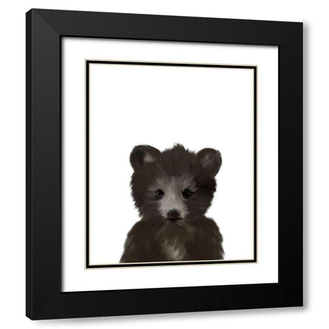 Baby Black Bear Black Modern Wood Framed Art Print with Double Matting by Straatsma, Leah