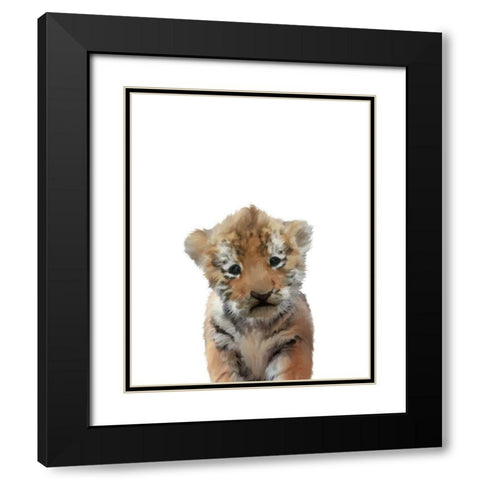 Tiger Black Modern Wood Framed Art Print with Double Matting by Straatsma, Leah