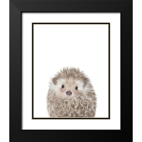 Hedgehog Black Modern Wood Framed Art Print with Double Matting by Straatsma, Leah