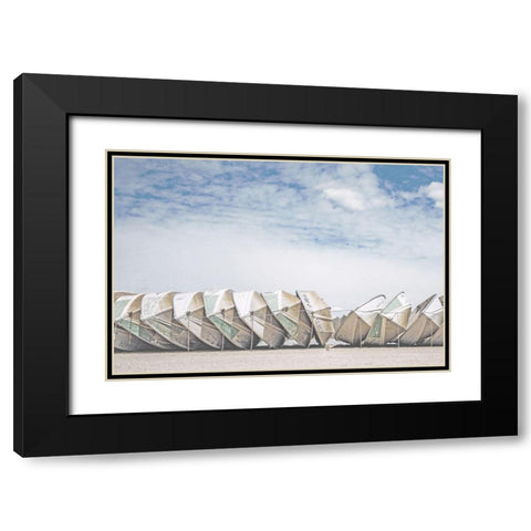 Wooden Boats Black Modern Wood Framed Art Print with Double Matting by Straatsma, Leah