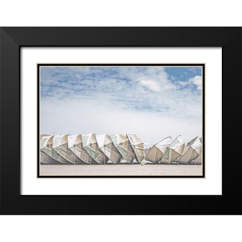 Wooden Boats Black Modern Wood Framed Art Print with Double Matting by Straatsma, Leah