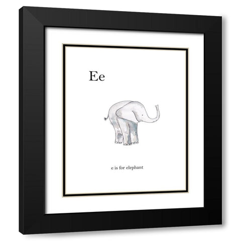 Ee Is For Elephant Black Modern Wood Framed Art Print with Double Matting by Straatsma, Leah