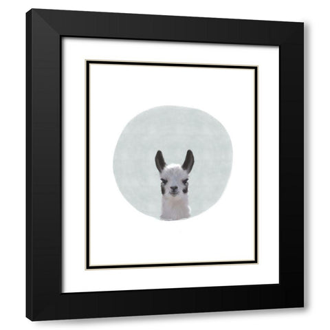 Baby Circle Llama Black Modern Wood Framed Art Print with Double Matting by Straatsma, Leah