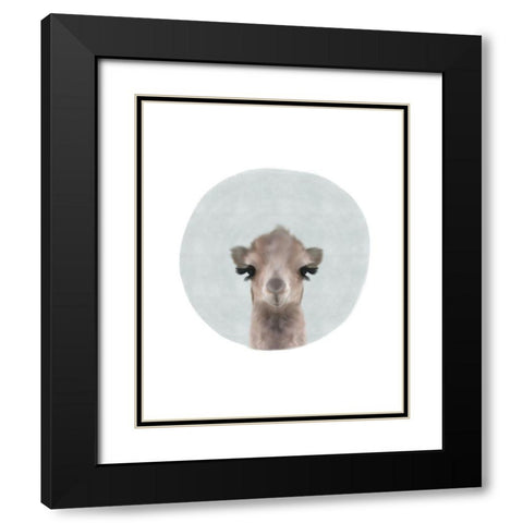 Baby Camel Circle Black Modern Wood Framed Art Print with Double Matting by Straatsma, Leah