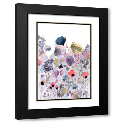 The Happy Garden Black Modern Wood Framed Art Print with Double Matting by Straatsma, Leah