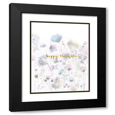 Happy Thoughts Black Modern Wood Framed Art Print with Double Matting by Straatsma, Leah