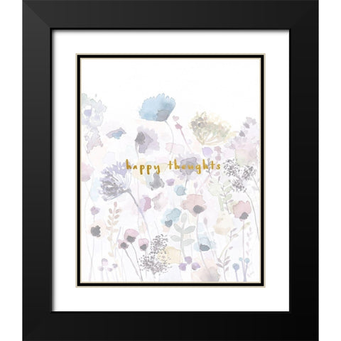 Happy Thoughts Black Modern Wood Framed Art Print with Double Matting by Straatsma, Leah