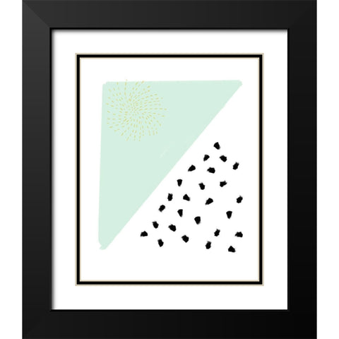Mint and Gold Abstract Black Modern Wood Framed Art Print with Double Matting by Straatsma, Leah
