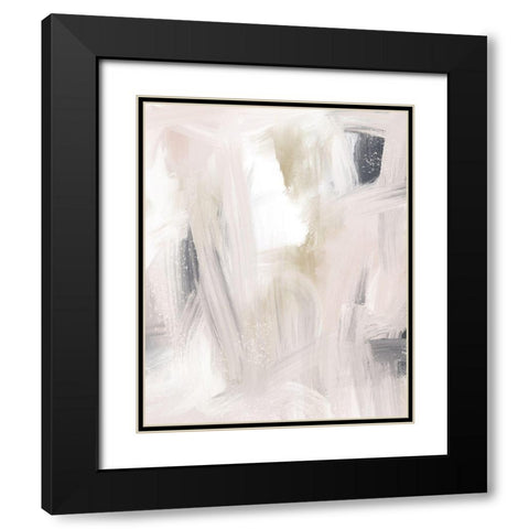 Blush and Gold and Blue Grey Black Modern Wood Framed Art Print with Double Matting by Straatsma, Leah
