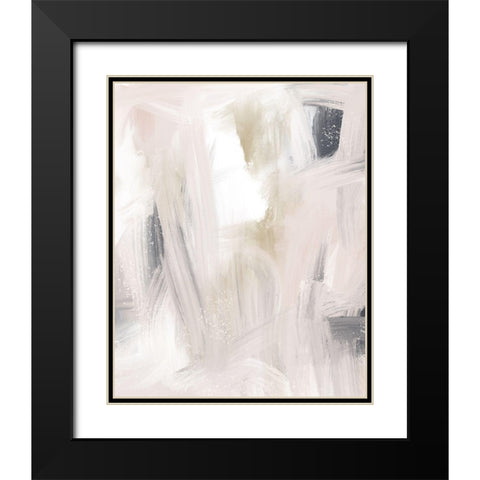 Blush and Gold and Blue Grey Black Modern Wood Framed Art Print with Double Matting by Straatsma, Leah