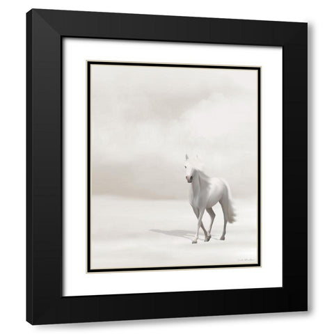 Horse on Beach Black Modern Wood Framed Art Print with Double Matting by Straatsma, Leah