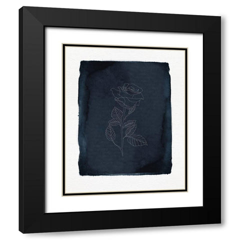 Blue Floral 3 Black Modern Wood Framed Art Print with Double Matting by Straatsma, Leah