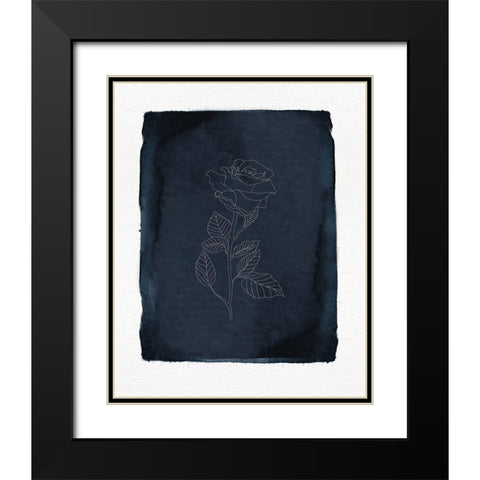 Blue Floral 3 Black Modern Wood Framed Art Print with Double Matting by Straatsma, Leah