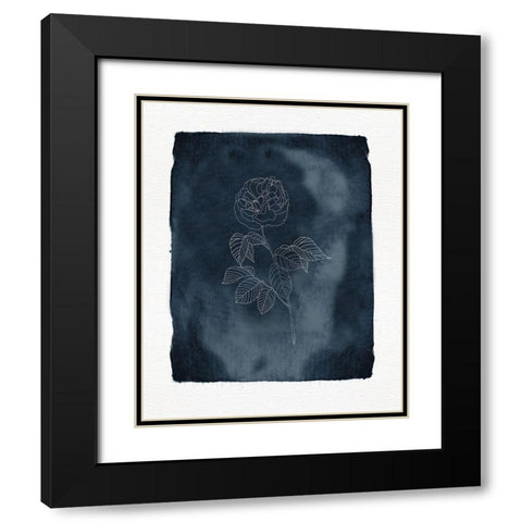 Blue Floral 2 Black Modern Wood Framed Art Print with Double Matting by Straatsma, Leah