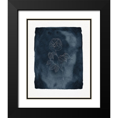Blue Floral 2 Black Modern Wood Framed Art Print with Double Matting by Straatsma, Leah